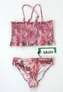 Molo Girls Nita Floral Smocked Bikini Set, Coral Flower, 11/12 Year (146/152) - Picture 1 of 3
