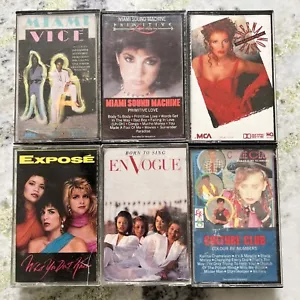 Vtg Cassette Tapes 6 Miami Vice Expose Envogue Culture Club Miami Sound Machine - Picture 1 of 5