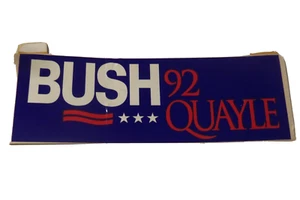 "BUSH 92 QUAYLE" Bumper Sticker 9" Wide by 3" Tall - Picture 1 of 2