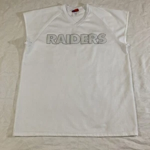 Vtg Los Angeles Raiders Jersey Shirt Majestic Large White Sparkle USA Made Women - Picture 1 of 8