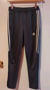 Adidas Climacool Youth Pants Size medium Black White Half Stripe Zipper Legs Run - Picture 1 of 13