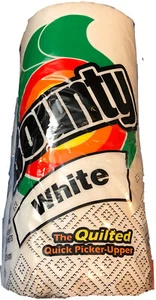 Vintage 1997 Quilted BOUNTY Paper Towels 2 Roll Solid White 1990's Kitchen Prop - Picture 1 of 4