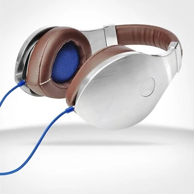 Velodyne vTrue Over Ear Reference Headphones - Brushed Aluminum & Brown Leather - Image 1 of 4