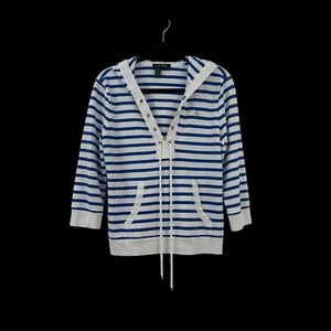 Lauren Ralph Lauren Damen Kapuzen Sweatshirt Gr. M Maritim Matrose gestreift blau - Bild 1 von 15