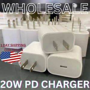 Wholesale Bulk 20W USB C Type C Power Adapter Fast Charger Block For iPhone iPad - Picture 1 of 21