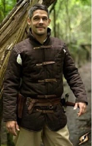 Gambesón Medieval Medieval Cuello Acolchado Mangas Completas - Imagen 1 de 1