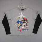 Sonic the Hedgehog Shirt Kind groß grau Sega Top schwere Kleidung Promo Junge