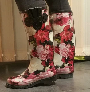 Women's 100% Rubber Tall Rain Boots - Picture 1 of 32