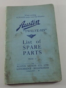 Parts Catalog/Spare Parts List Austin Twelve-Six Stand 02/1931 - Picture 1 of 2