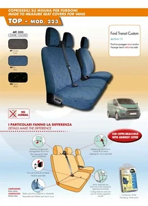 FORD TRANSIT CUSTOM (2013 IN POI) COPRISEDILI COMPLETI NERI IN COTONE 223 - Bild 1 von 1