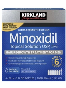 Kirkland Minoxidil 5% Extra Strength Men Hair Regrowth Solution 6 Months Supply - Picture 1 of 1