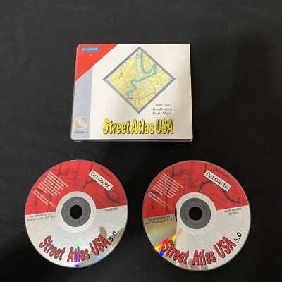 Street Atlas USA Ver. 5.0 2 Disc CD SET Delorme 1997 Windows 95/Windows NT 4.0 - Image 1 of 4