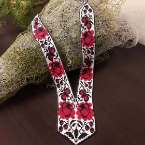 Lange PERLENKETTE Rose Gerdan HANDARBEIT Schmuck Ukrainisch Volk Traditionell - Bild 1 von 1