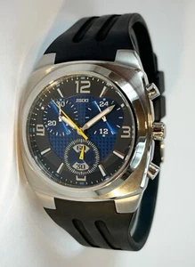 Miyota JS00 Mens 39mm Stainless Steel Rubber Strap Chronograph Watch Near Mint - Picture 1 of 3