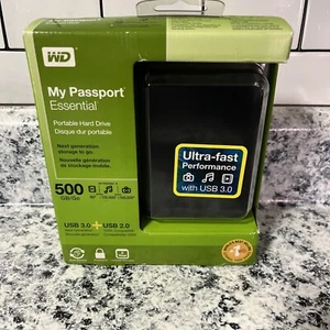 NIB Western Digital Black 500 GB My Passport Essential External Hard Drive - Picture 1 of 6