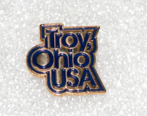 Troy Ohio USA Vintage Lapel Pin • Enamel Clutch Hat Pinback Paragon Souvenir OH - Picture 1 of 5