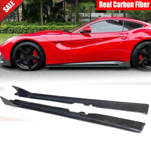 For Ferrari F12 Berlinetta 2012-16 Carbon Fiber Side Skirt Extension Lip Spoiler - Foto 1 di 12