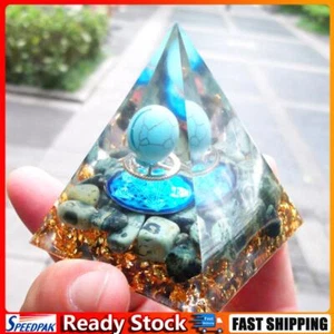 Orgonit-Pyramide, blauer Ball, Heilkristall, Kunst-Energiegenerator heiß - Bild 1 von 7