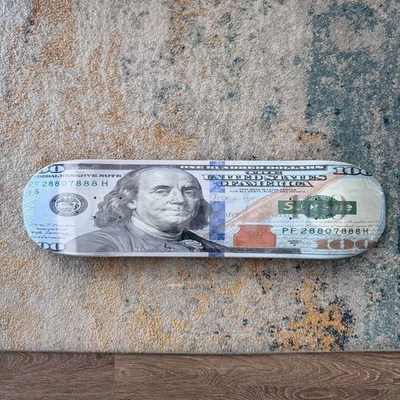 SUPREME FW25 MONEY LOGO TABLA DE SKATE LOGOTIPO DE CAJA SIGNO DE DÓLAR FRANKLIN 8,25" Foto 1 de 2