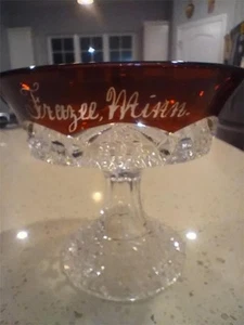 Ruby Red Compote Dish Mid Century - Picture 1 of 1