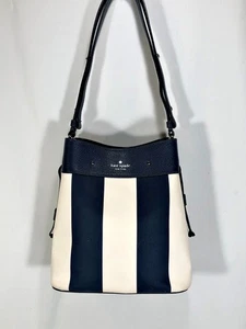 Kate Spade New York Marti Even Stripe Large Bucket Bag in Blue & White – NEW - Picture 1 of 11