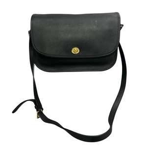 COACH Black Leather City Bag Crossbody Purse Brass Hardware 9790 *READ* - Picture 1 of 14