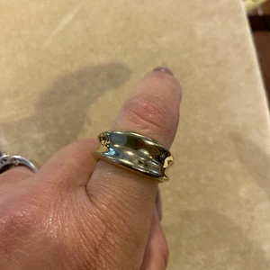 Jenny Vogel 14K vergoldet über Messing breites Band goldfarben Ringgröße 9 - Bild 1 von 6