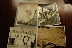 Qty 4 8x10 Original 1950's Wedding - Rocket Launch - Outdoor Eating - Fossil - Picture 1 of 6
