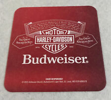 Harley Davidson 120th Anniversary & Budweiser Beer Coaster - Neuf