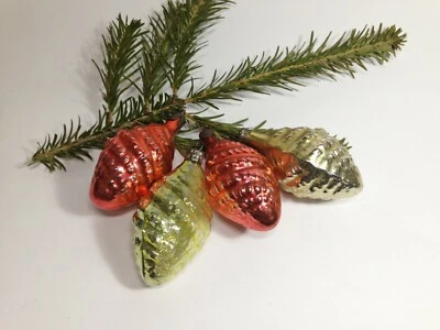 USSR Set of 4 Christmas Glass Ornaments tree Decorations - Image 1 of 4