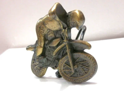 Vintage Brass Motocross Dirt Bike Belt Buckle No. 3273 - Image 1 of 4