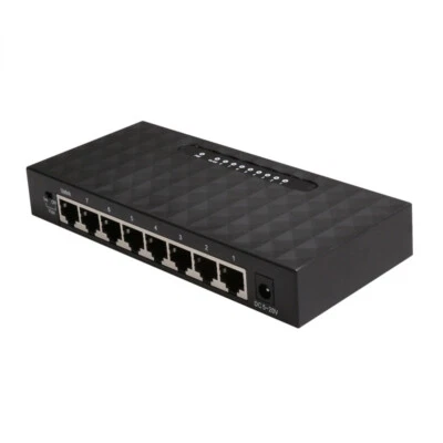 Netwerk Switch 8 Ports 10/100Mbps Fast Ethernet Switch RJ45 Lan Hub Vlan SOHO - Image 1 of 4