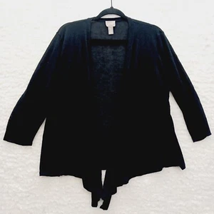 Cropped Cardigan Size XL Black Office Siren Soft Girl Minimalist Fairy Goth Cozy - Picture 1 of 11