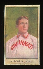 1910 W-UNC Strip Card Baseball Mike Mitchell PR (glued to backing)