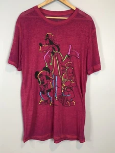 Camiseta Disney Hip Hop Goofy Mickey Donald Magenta Burnout Grande Mad Engine - Imagen 1 de 8