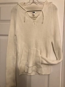 Women's Old Navy (L) White Corset Neck Knit Sailor Sweater Long Sleeve  Pouch - Picture 1 of 4