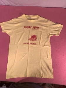 Vintage Phone Home Intra Lots Calls Only T-Shirt. Yellow Men's Sz Large USA - Picture 1 of 8