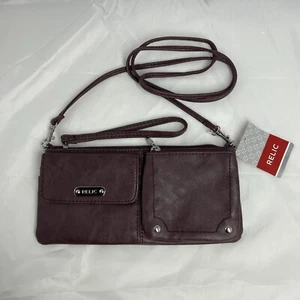 RELIC Evie Crossbody Wristlet "Raisin" Multiple Pockets Wallet w/Strap ~ NWT - Picture 1 of 7