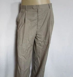 New NWOT Joseph & Feiss tan brown beige pleated cuffed pants 40w 28L - Picture 1 of 1