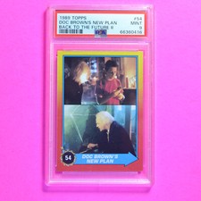1989 topps Back to the Future II #54 Doc Brown's New Plan,  PSA 9 MINT Rare!
