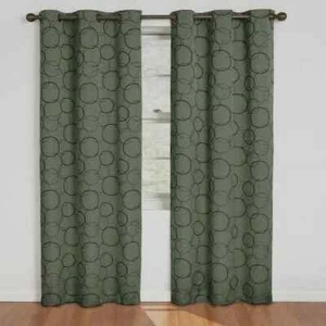 Eclipse Meridian Circle 42 x 63-Inch Blackout Grommet Window Curtain Panel, Sage - Picture 1 of 4