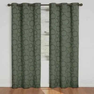 Eclipse Meridian Circle 42 x 63-Inch Blackout Grommet Window Curtain Panel, Sage - Image 1 of 4