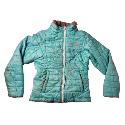 North Face Girl's Reversable Mossbud Jacket Small (7/8) - FLAWED - Image 1 of 4