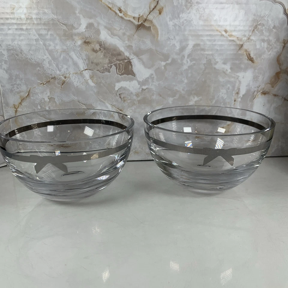 Set Of 2 Lenox Kate Spade Grace Avenue Crystal Bowl 6” Poland - Image 1 of 4