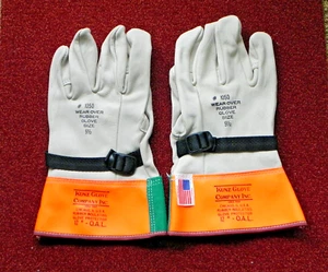 KUNZ HANDSCHUH GRÖSSE 9 1/2 #1050 HOCHVOLT SCHUTZHANDSCHUHE 12" O.A.L. KUHFELL - Bild 1 von 4