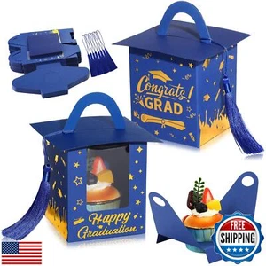 Outus 30 Pcs Graduation Cupcake Boxes Graduation Gift Box Congrats Grad Cupca - Picture 1 of 5
