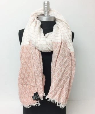 Bufanda de invierno para mujer tictac a rayas mantón oblongo envoltura pashmina suave rosa polvoriento  Foto 1 de 3