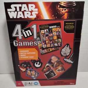 Star Wars 4-in-one Games - Dominoes Battle Marching Bingo Starship Race SEALED - Picture 1 of 4