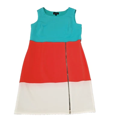 Vestido sin mangas Cynthia Rowley para mujer talla 14 bloque de color verde rosa blanco Foto 1 de 4