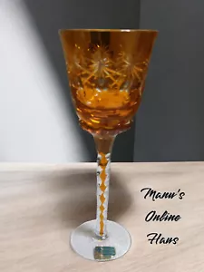 Edler Lausitzer Glas Römer Wein/ Sektglas mit Überfang Farbig geschwung Stiel - Picture 1 of 4